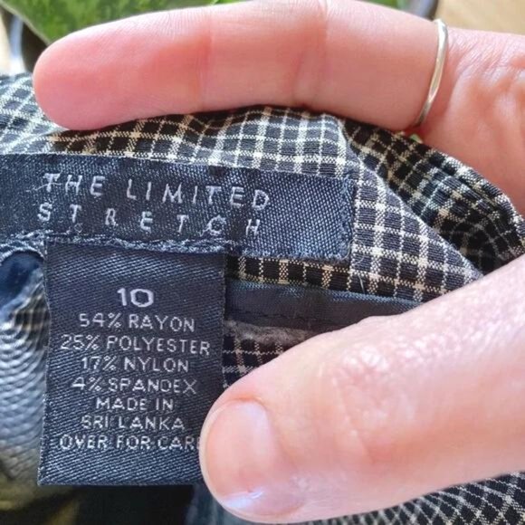 Vintage Y2K The Limited Green Tan Plaid Straight Leg Slack Stretchy Ska Pants M - Picture 6 of 7